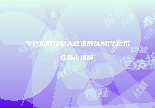 牛栏坑肉桂和大红袍的区别(牛栏坑红茶市场价)