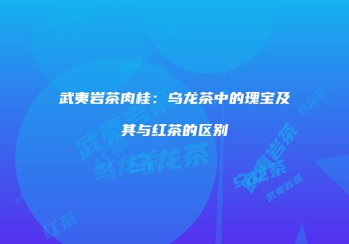 武夷岩茶肉桂：乌龙茶中的瑰宝及其与红茶的区别
