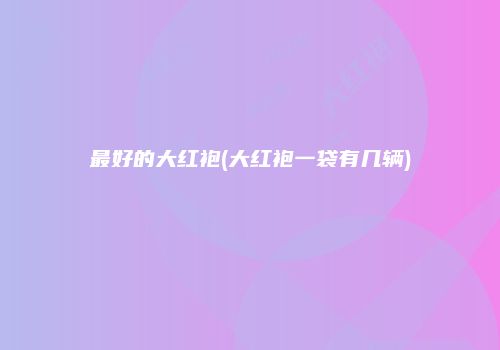 最好的大红袍(大红袍一袋有几辆)