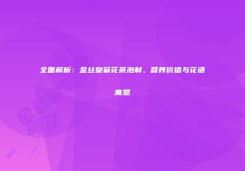 全面解析：金丝皇菊花茶泡制、营养价值与花语寓意