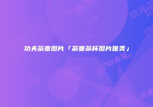 功夫茶壶图片「茶壶茶杯图片唯美」