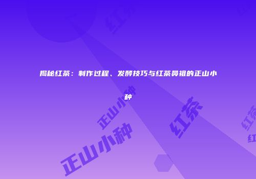 揭秘红茶：制作过程、发酵技巧与红茶鼻祖的正山小种