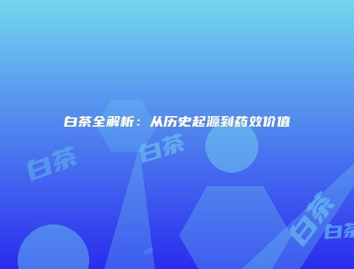 白茶全解析：从历史起源到药效价值
