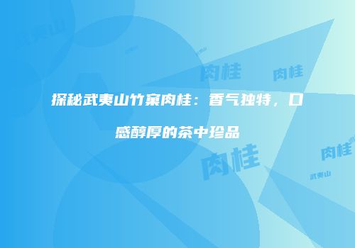 探秘武夷山竹窠肉桂：香气独特，口感醇厚的茶中珍品