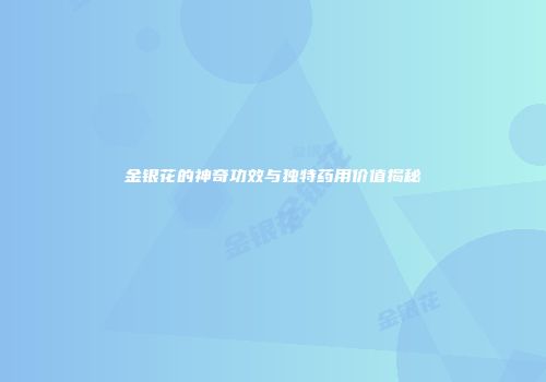 金银花的神奇功效与独特药用价值揭秘