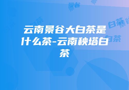 云南景谷大白茶是什么茶-云南秧塔白茶