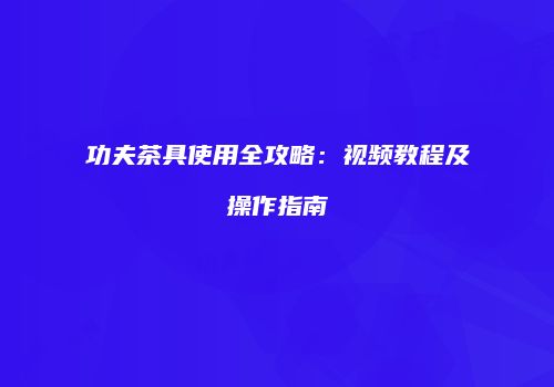功夫茶具使用全攻略：视频教程及操作指南