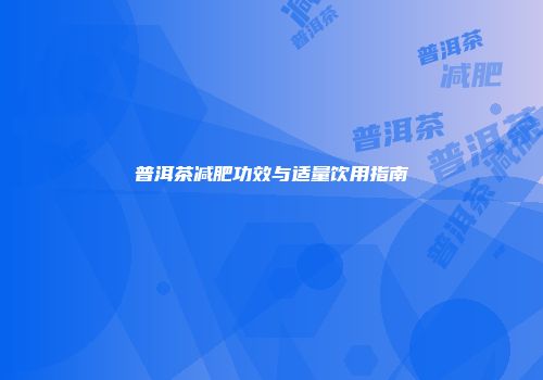 普洱茶减肥功效与适量饮用指南