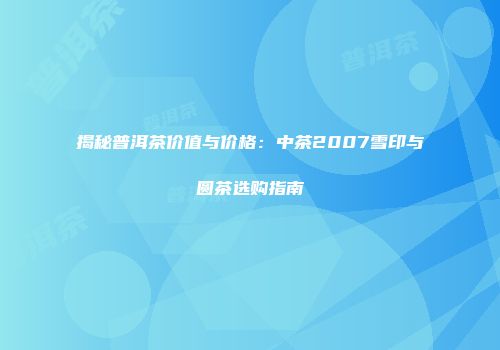 揭秘普洱茶价值与价格：中茶2007雪印与圆茶选购指南