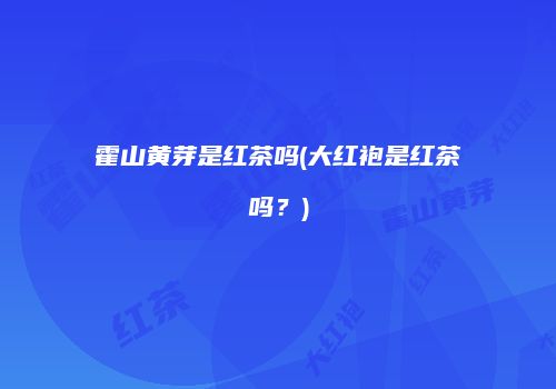 霍山黄芽是红茶吗(大红袍是红茶吗？)