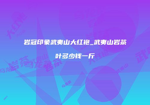 岩冠印象武夷山大红袍_武夷山岩茶叶多少钱一斤