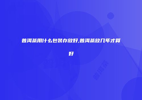 普洱茶用什么包装存放好,普洱茶放几年才算好