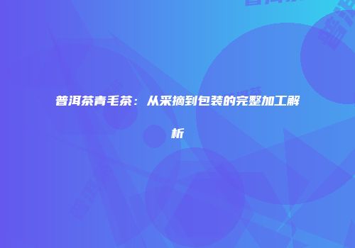 普洱茶青毛茶：从采摘到包装的完整加工解析