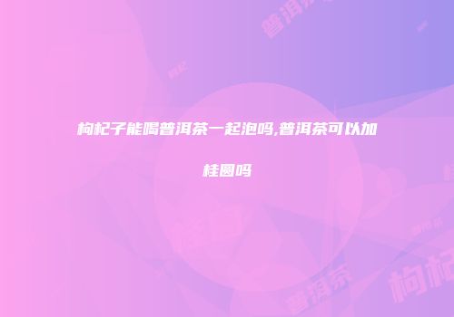枸杞子能喝普洱茶一起泡吗,普洱茶可以加桂圆吗