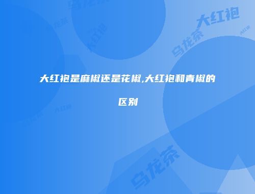 大红袍是麻椒还是花椒,大红袍和青椒的区别