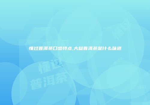 懂过普洱茶口感特点,大益普洱茶是什么味道