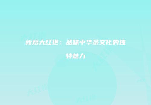 新焙大红袍：品味中华茶文化的独特魅力