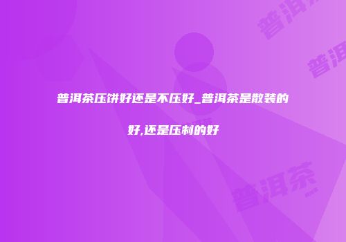 普洱茶压饼好还是不压好_普洱茶是散装的好,还是压制的好