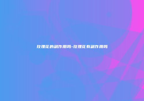 玫瑰花的副作用吗-玫瑰花有副作用吗