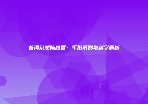 普洱茶越陈越香：年份识别与科学解析