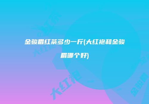 金骏眉红茶多少一斤(大红袍和金骏眉哪个好)