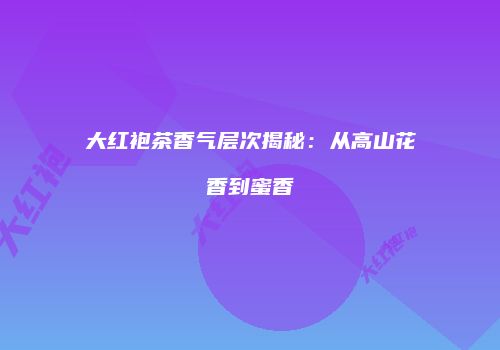 大红袍茶香气层次揭秘：从高山花香到蜜香