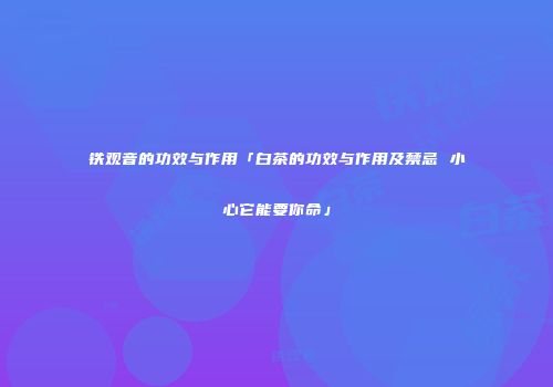铁观音的功效与作用「白茶的功效与作用及禁忌 小心它能要你命」