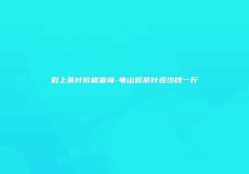 岩上茶叶价格查询-龟山岩茶叶多少钱一斤