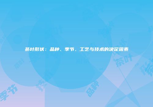 茶叶形状：品种、季节、工艺与技术的决定因素