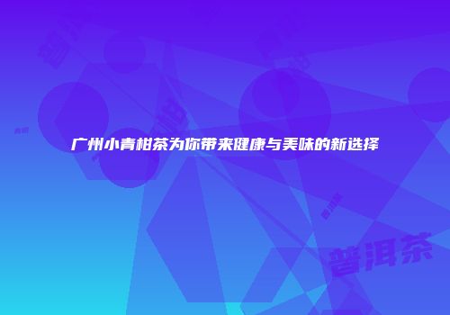 广州小青柑茶为你带来健康与美味的新选择