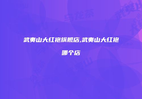 武夷山大红袍旗舰店,武夷山大红袍哪个店