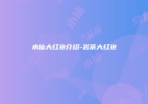 水仙大红袍介绍-岩茶大红袍