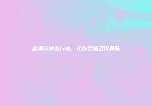 普洱茶冲泡方法，让你尝遍多次美味