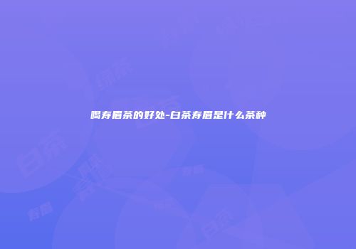 喝寿眉茶的好处-白茶寿眉是什么茶种