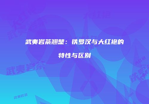 武夷岩茶翘楚：铁罗汉与大红袍的特性与区别