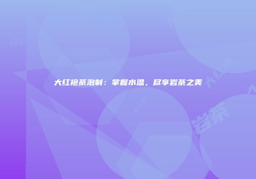 大红袍茶泡制：掌握水温，尽享岩茶之美