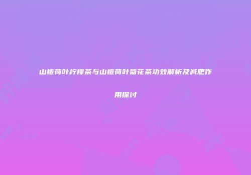 山楂荷叶柠檬茶与山楂荷叶菊花茶功效解析及减肥作用探讨
