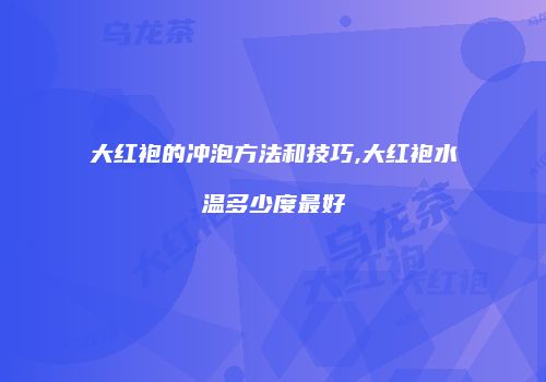 大红袍的冲泡方法和技巧,大红袍水温多少度最好