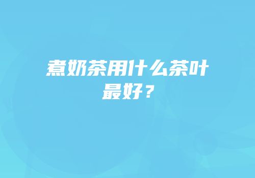煮奶茶用什么茶叶最好？