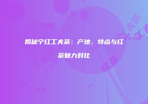 揭秘宁红工夫茶：产地、特点与红茶魅力对比