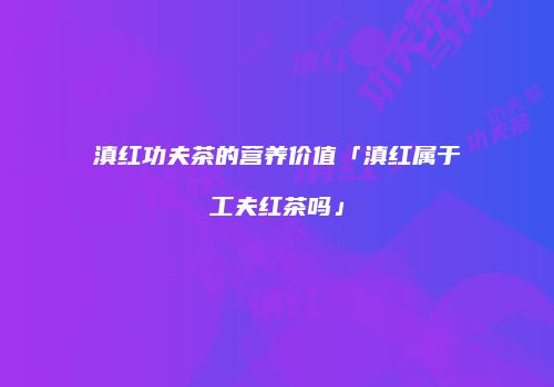 滇红功夫茶的营养价值「滇红属于工夫红茶吗」