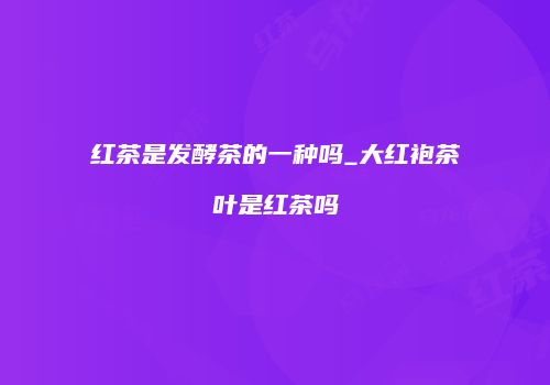 红茶是发酵茶的一种吗_大红袍茶叶是红茶吗