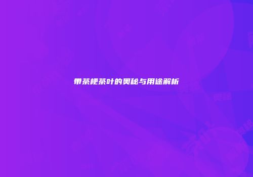 带茶梗茶叶的奥秘与用途解析