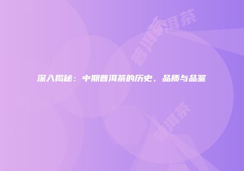 深入揭秘：中期普洱茶的历史、品质与品鉴