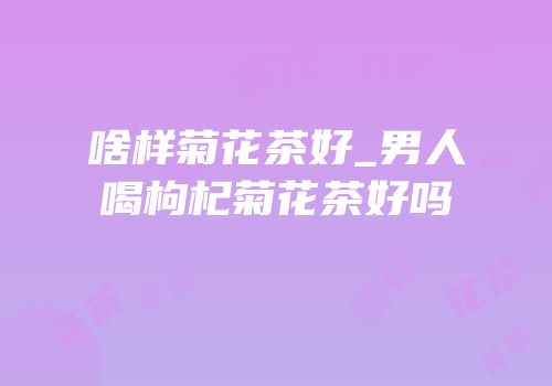 啥样菊花茶好_男人喝枸杞菊花茶好吗