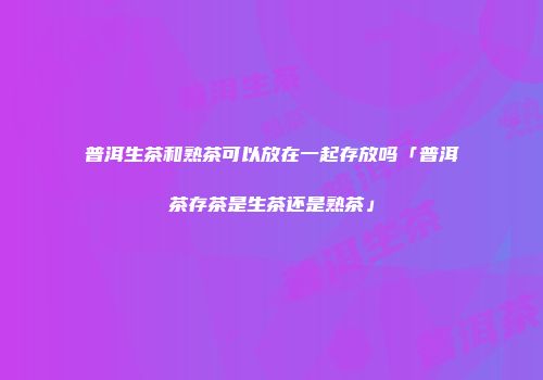 普洱生茶和熟茶可以放在一起存放吗「普洱茶存茶是生茶还是熟茶」