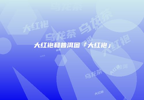 大红袍和普洱图「大红袍」