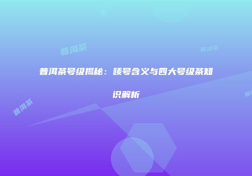 普洱茶号级揭秘：唛号含义与四大号级茶知识解析