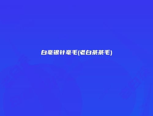 白毫银针毫毛(老白茶茶毛)