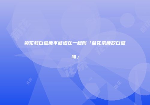 菊花和白糖能不能泡在一起喝「菊花茶能放白糖吗」